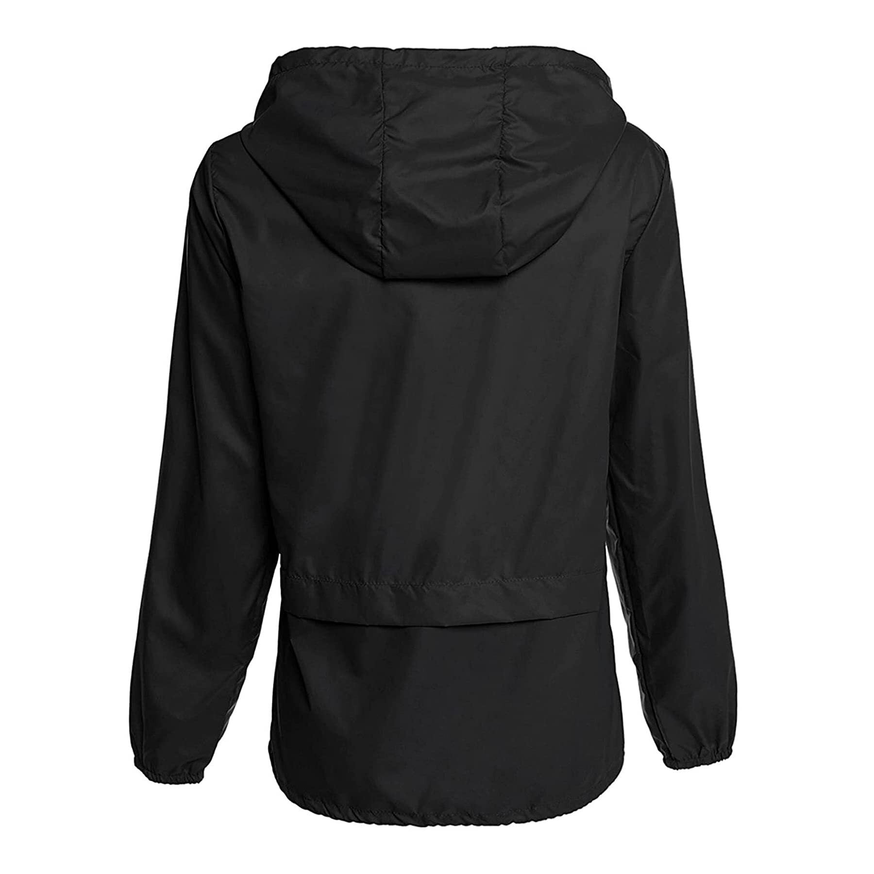 American Trends Plus Size Rain Jacket for Women Raincoat Waterproof with Hood Rain Coats for Women Lightweight Black 3XL