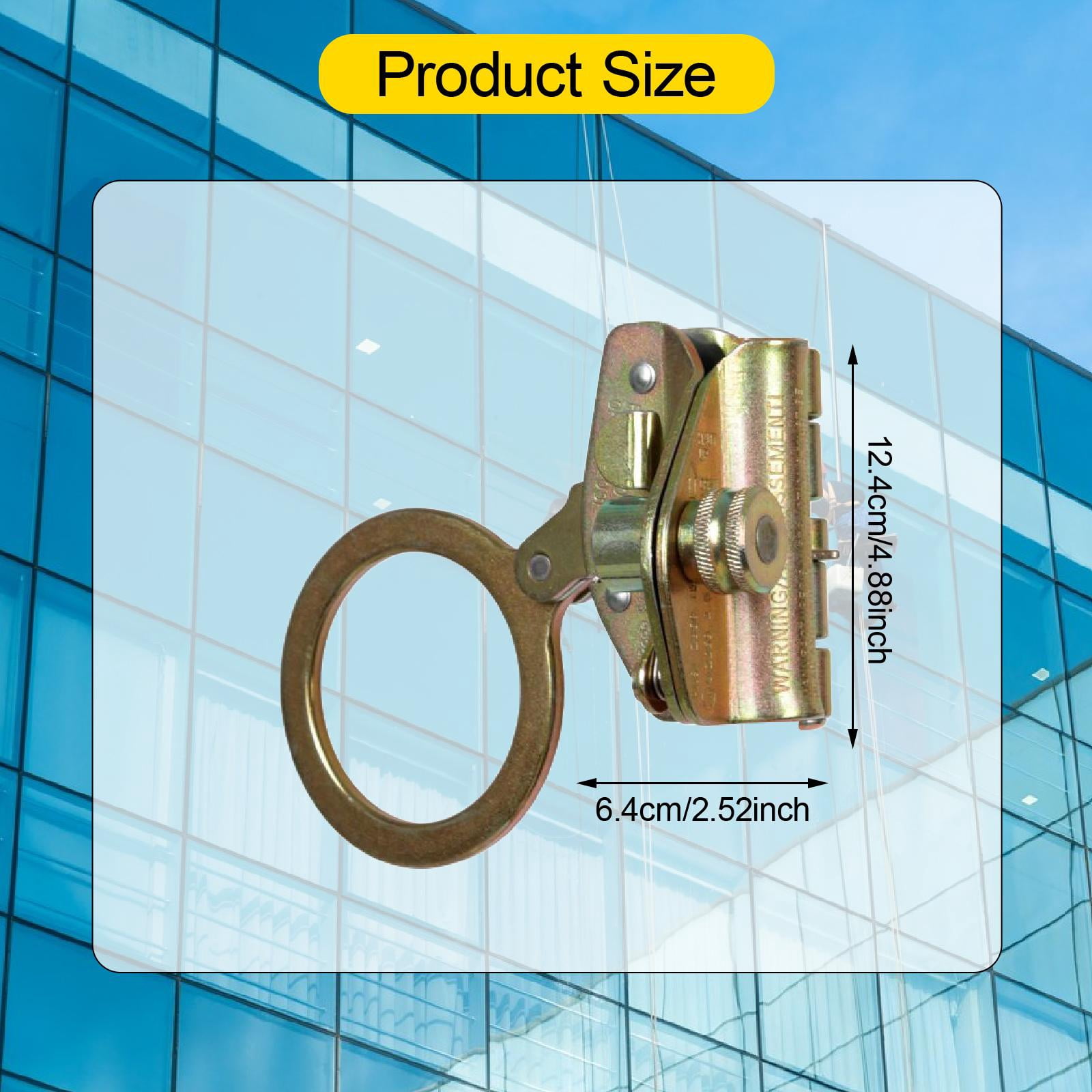 Wswqop Climb Self Locking Rope Grab Alloy Steel Stopper Removable Sturdy Blocker Arrest Style D