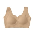thumbnail image 3 of Asxite Women Solid Seamless Tank Style Wireless Bra Yellow XL, 3 of 5