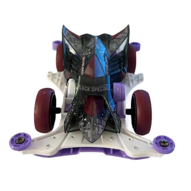 Wweixi DIY Mini 4WD Racer Car Toy Handmade Crafts Classroom Teaching for Gift Teens Blue Black 8x15x4cm
