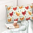 thumbnail image 4 of Honeii Flower Chicken Print Pillow Cases,Plush Throw Pillow Covers,Decorative Pillowcase for Sofa, Couch, Living Room-16"x24", 4 of 6