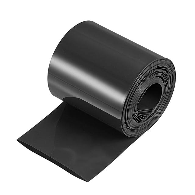 Unique Bargains Tube Plat de 70 mm 6 m en PVC Noir Thermorétractable, Enveloppes pour Batterie, Grosse Batterie