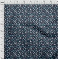 thumbnail image 3 of oneOone Polyester Lycra Dark Navy Blue Fabric Florals Craft Projects Decor Fabric Printed By The Yard 56 Inch Wide, 3 of 4