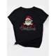 thumbnail image 2 of Christmas Santa Graphic Print Women's Casual T-Shirt - Polyester Knit Fabric, Round Neck, Short Sleeve, All-Season Comfort, Festive Holiday Top, 2 of 7