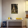 thumbnail image 4 of ZHONGYUTONG Vintage Rabbit Canvas Wall Art Brown Bunny Picture Print Forest Hare Easter Animal Painting for Nursery Decor Framed (24.00" x 36.00"), 4 of 5