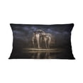 thumbnail image 2 of Designart Elephants Watering in the River - Animal Throw Pillow - 12x20, 2 of 5