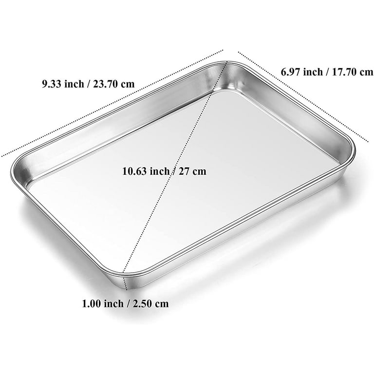 Happon Baking Sheet with Wire Rack Set 9.2 x 6.8 - Single Set with Half Sheet  Pan & Stainless Steel Oven Rack for Cooking 