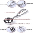 thumbnail image 2 of Juego de cucharas para galletas, 3 cucharas para helado con gatillo, acero inoxidable 18/8 para hornear, incluye tamaño grande, mediano y pequeño, perfecto para galletas y helados, 2 of 5