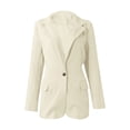 thumbnail image 6 of tklpehg Blazer Jackets for Women Long Sleeve Lapel Fashion Casual Pockets Long Sleeve Casual Solid Coat Cardigan Blouse White XL, 6 of 9