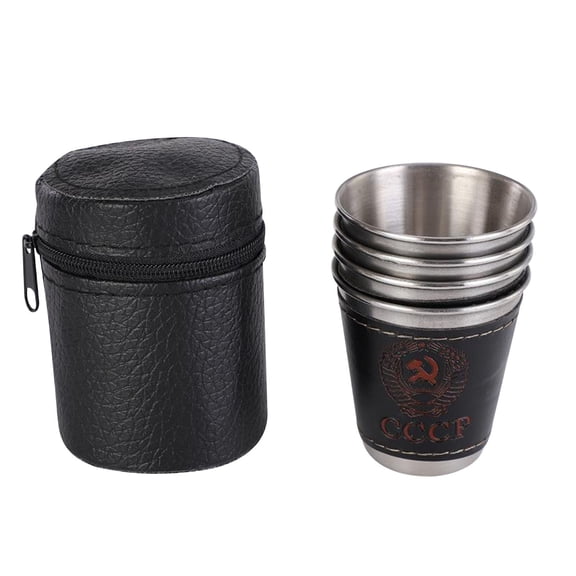 Set Of 4 Stainless Steel Cup Mug Drinking Coffee Tea Tumbler Camping Office Tools Practical Holiday Gifts Festival