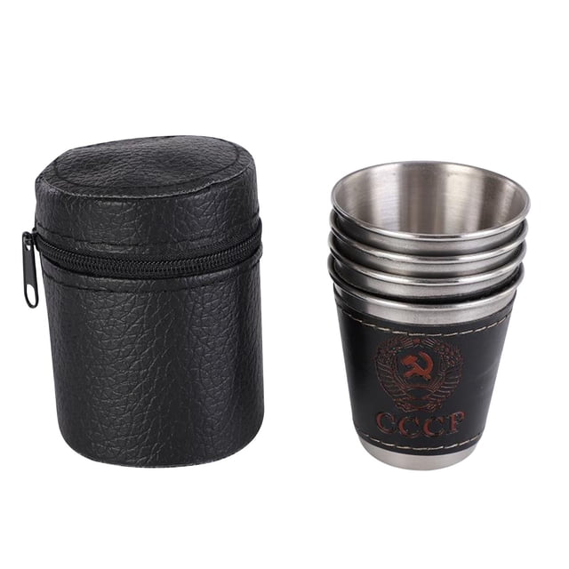 Birdeem Ensemble de 4 Tasses en Acier Inoxydable Gobelet pour Boire Café Thé Gobelet Camping