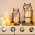 thumbnail image 4 of Rustic Wire Metal Cloche Set of 2 Candle Lantern Decorative Indoor Outdoor Vintage Cage Candle Holders Modern Farmhouse Decor for Fireplace Mantle Entryway Living Room Kitchen, 4 of 8