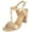 Beige, variant on Delicious Shoes Women Ankle Strap Block High Heel Sandals Open Peep Toe T-Strap REGENT-S White 6