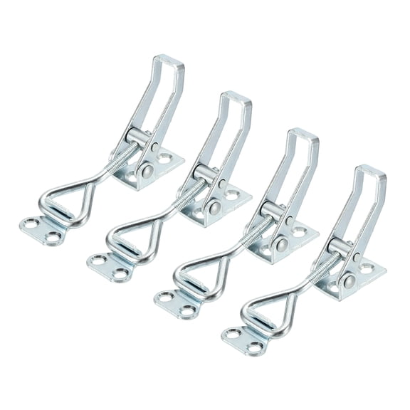 Uxcell 4pcs Adjustable Toggle Clamp M5x27mm 220lbs 4001 Style, Silver