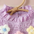 thumbnail image 4 of Zpanxa Girls Short Sets Ribbed Short Sleeve Top with Floral Print and Shorts 2 Piece Set 12 Months, 4 of 7