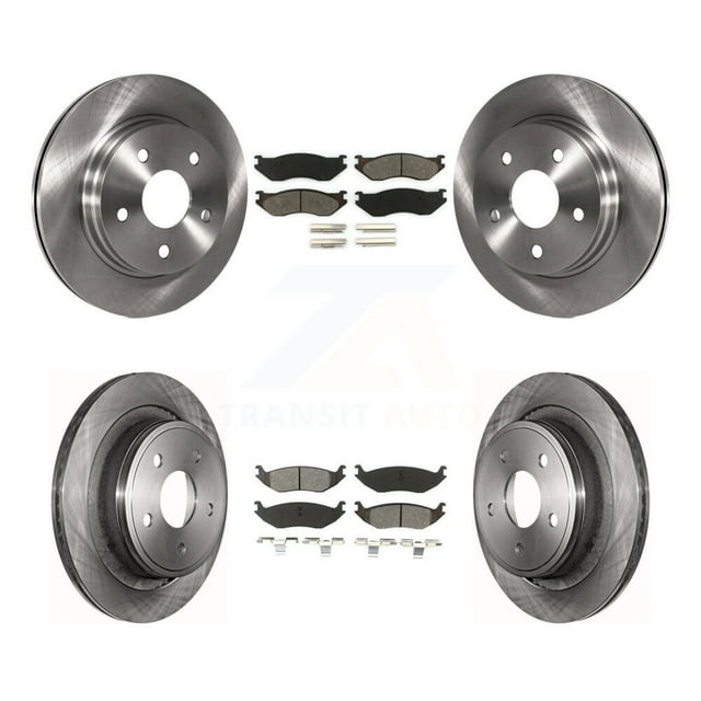 Transit Auto Front Rear Disc Brake Rotors and Semi-Metallic Pads Kit for Car Dodge Ram 1500 Durango K8S-100977
