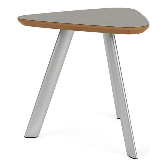 Willow Lounge Reception Waiting Room End Table HPL Top / Silver Steel / Gray