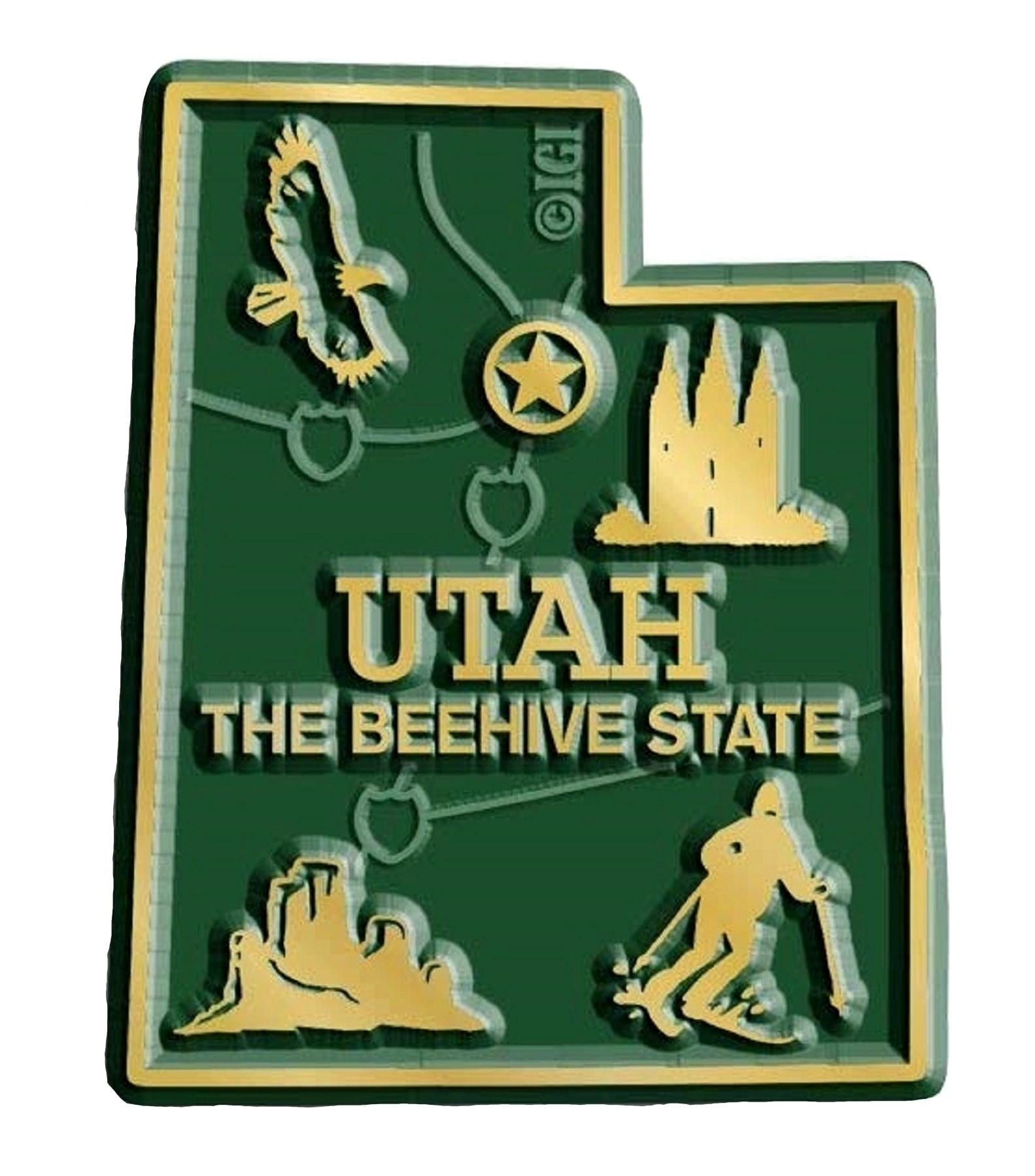 Utah fridge magnet Salt Lake City Poster map Beehive State travel souvenir