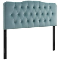 Modway Annabel Full Diamond Tufted Performance Velvet Headboard in Light Blue