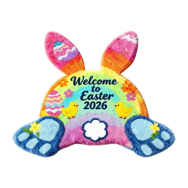 TIELUTT Easter Bunny with A Shaped Welcome Mat Absorbent Non and Durable Easter Bunny Shaped Rug Made Of Stone Throw Blanket Soft Kids Rug Throws and Blankets Soft Area Rug Fussy Blanket