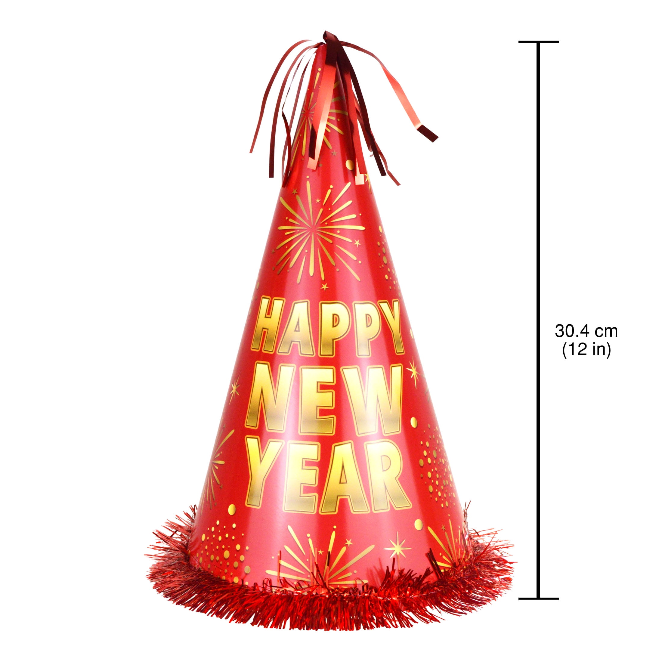 Chapeau conique rouge du Nouvel An avec franges et inscription « Bonne année », 1 Pièce, décorations festives, une façon originale de célébrer avec style, adulte