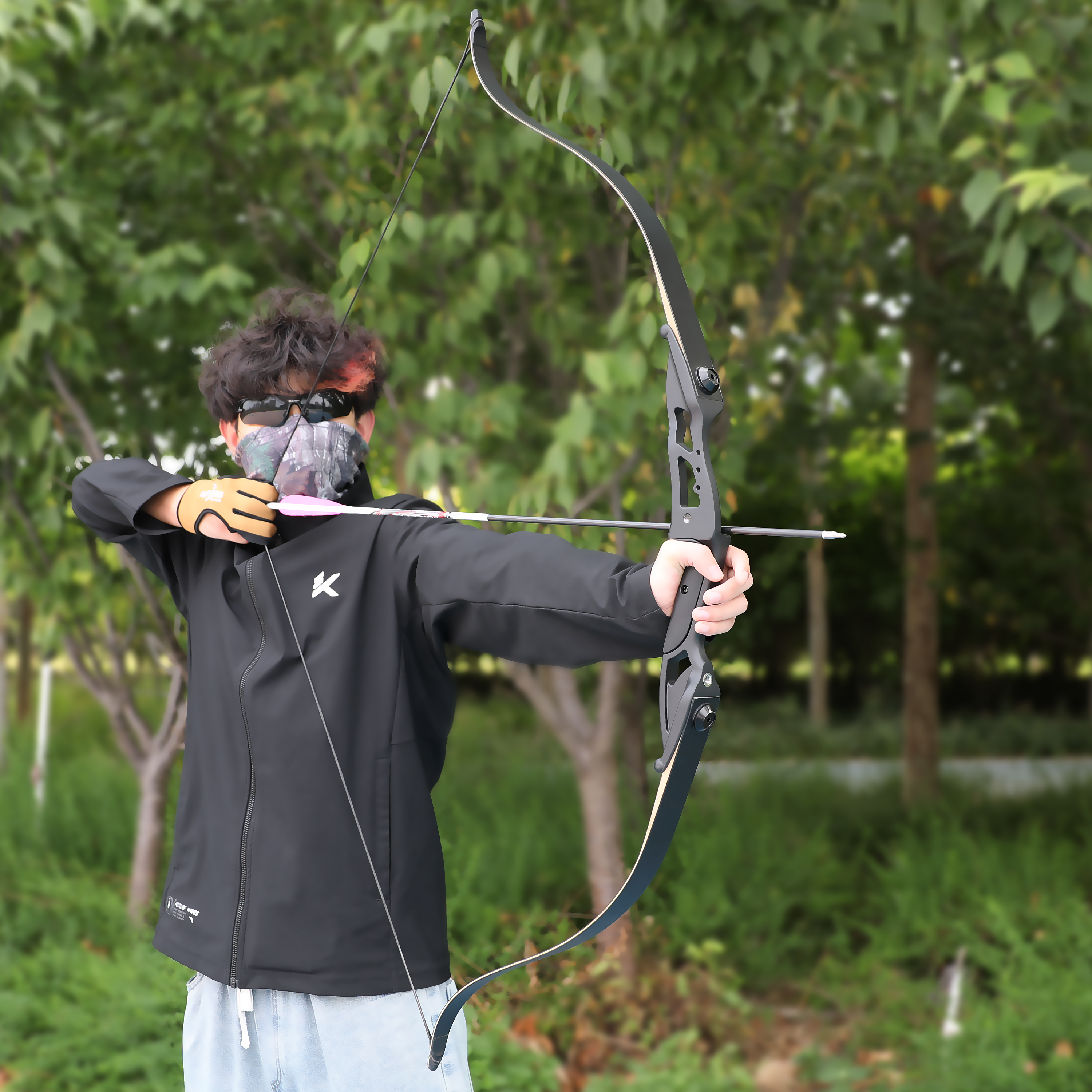 JUXNING F179 Archery Gear 56" Hunting Recurve Bow 40lbs Kit