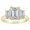 Emerald, variant on Houston Diamond District 0.5 to 5 Carat IGI Certified LAB Grown 3 Stone 14K Yellow Gold Round Diamond Engagement Ring (D-E Color, VS1-VS2 Clarity) Emerald 2 Carat Size: 9