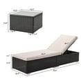 thumbnail image 6 of Segmart 3 Pieces Patio Rattan Wicker Chaise Lounge Furniture Set, Pool Reclining Chaise Chairs Set of 2 with 5-Level Angles Adjust Backrest, Outdoor Set with Coffee Table & Thick Cushions, 6 of 10