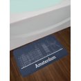 thumbnail image 2 of Amsterdam Bath Mat, Monochrome Design of the City Outline Drawing Modern Architecture, Plush Bathroom Decor Mat with Non Slip Backing, 29.5" X 17.5", Dark Blue Grey and White, by Ambesonne, 2 of 2