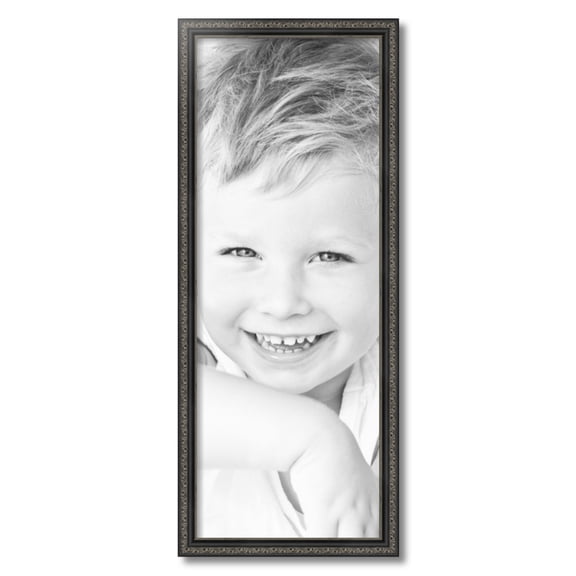 ArtToFrames 12x32 inch Antique Black Picture Frame, Black 12" x 32" Wood Poster Frame (WOM-5106) 1234
