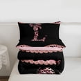 thumbnail image 5 of meiyoeat Pink Monogram L Twin Comforter Sets For Girls,Fashion Leopard Pattern Bedding Set For Kids,pink Reversible,2pcs, 5 of 7