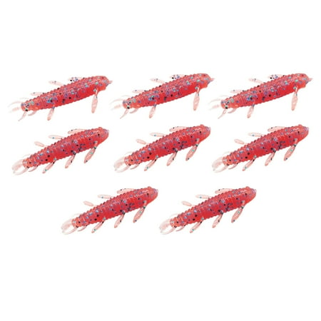 GARENDE 8 Pieces Soft Fishing Lures Worm Grub Reservoirs Supplies River Maggots Lure Pink