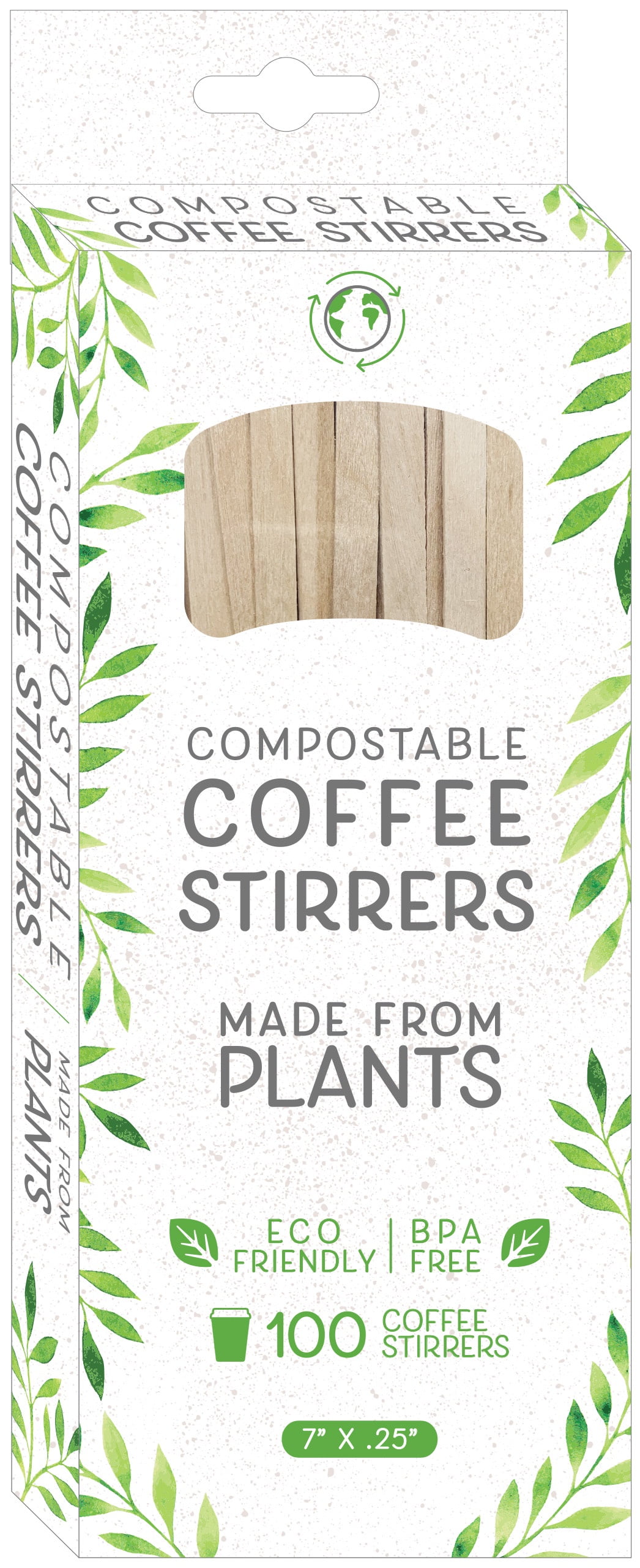 COMPOSTABLE COFFEE STIRRERS