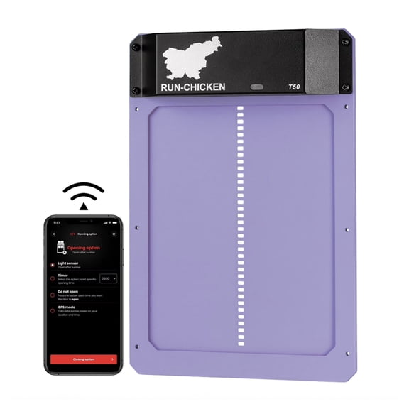 RUN-CHICKEN - T50 Automatic Coop Door (Lavender)