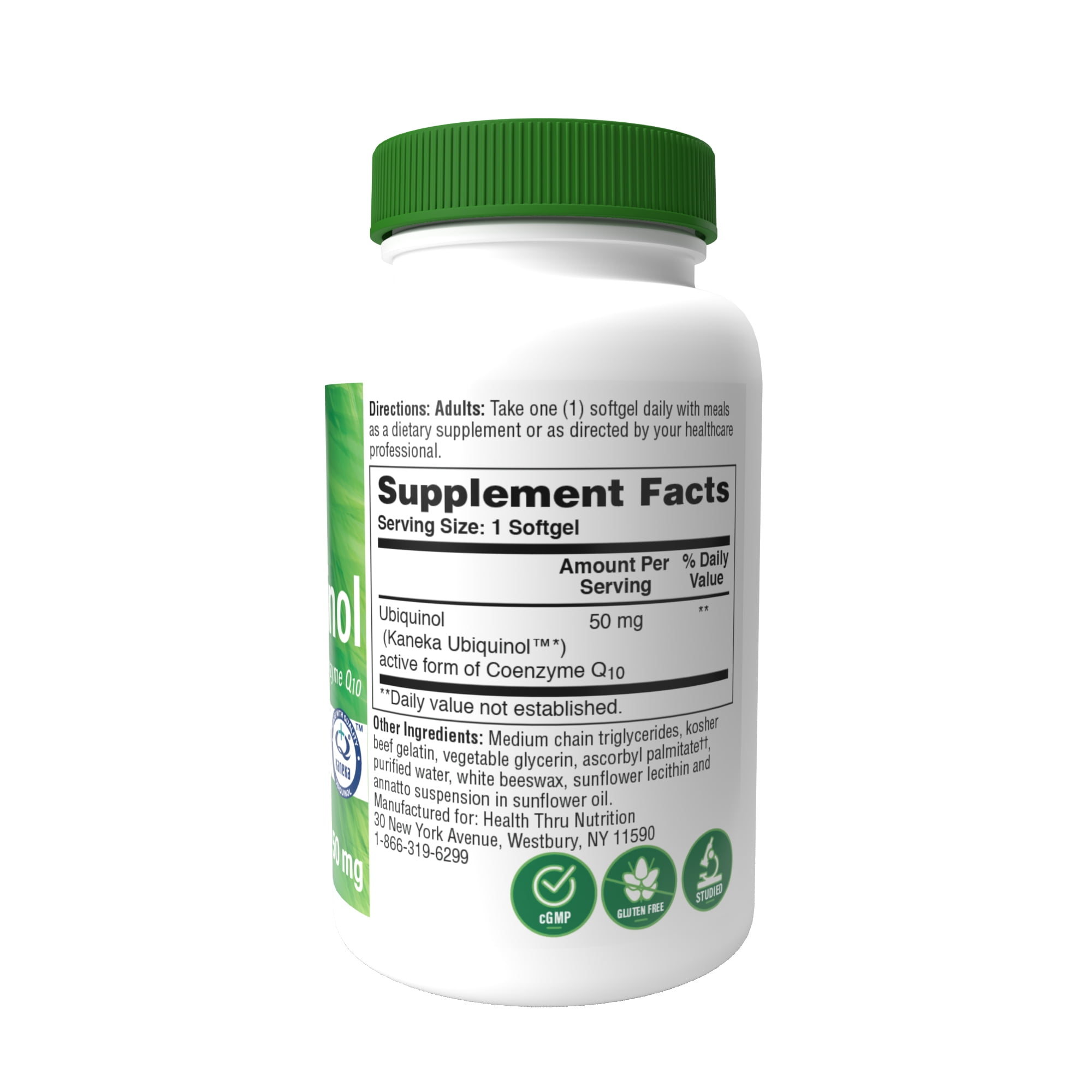 Ubiquinol 50mg CoQ-10 (Kaneka™) 90 Softgels (Non-GMO) by Health Thru Nutrition