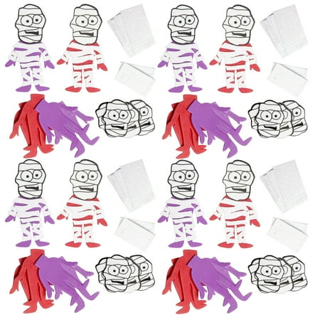 Mummy Hands Creative Hands (4 Pack) Foam and Felt Stickers Mummies Halloween Decorations Arts And Crafts For Kids ()