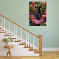 thumbnail image 3 of Mudket Black Panther in Pink Bathtub Tropical Floral Canvas Wall Art, Funny Bathroom Glam Wall Prints Waterproof Canvas for Bathroom Bedroom Home Decor , Framed Ready to Hang - 12"L x 8"W, 3 of 9