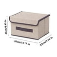 thumbnail image 2 of Linen Cloth Storage Box, Fabric Covered Bin, Foldable Design with Lid, for Clothing Storage, Household Debris, and Daily Washing Organization, 2-pack, White, by FAJHHA, 2 of 7