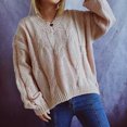 thumbnail image 4 of Moda mujer Casual cuello en V manga larga otoño suéter blusa Pullver Tops Pompotops hdfakjf11714, 4 of 6