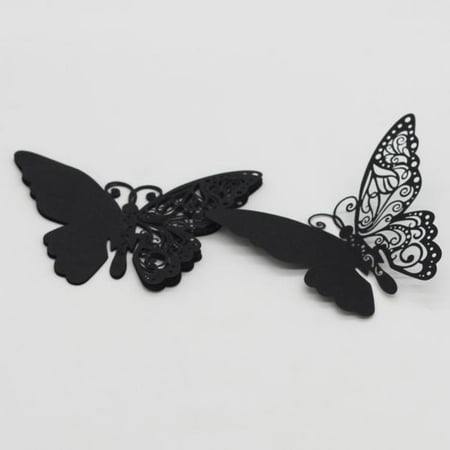 New 50 Pcs Butterfly Wine Glass Paper Card for Wedding Party