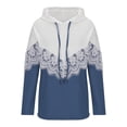 thumbnail image 6 of HAPIMO Savings Women's Fashion Hoodie Sweatshirt T-Shirt Clothes for Women Striped Color Block Tops Pockets Drawstring Pullover Cozy Casual Sweatshirt Long Sleeve Blouse Blue M, 6 of 8