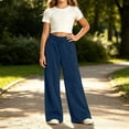 thumbnail image 2 of Txenfivo Girls Wide Leg Pants, Casual Pull-On Corduroy Elastic Waist Pants for Girls School and Everyday Wear, Sizes 5-16, 2 of 6