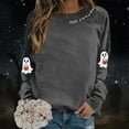 thumbnail image 2 of XIAONU Sweatshirts For Womens Halloween Cute Ghost Long Sleeve Printed Tops Pleasure Baggy Crewneck Pullover Sweatshirt, 2 of 5