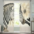 thumbnail image 2 of Floral Zebra Sheer Curtains 72 Inches Long 2 Panels Set, Window Sheer Curtains for Living Room/Bedroom, Black Stripes Flowers Plant Spring Botanical Light Filtering Rod Pocket Curtain 52'' x 72'' x 2, 2 of 7