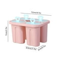 thumbnail image 3 of Food Grade Plastic Popsicle Molds 4-Grid with Lid, Easy Release Ice Cream Cheese Stick Maker 12x7x7cm, Home Use, Pink White Blue, 3 of 6