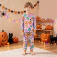 thumbnail image 2 of NOLDARES Toddler Girls Boys Halloween Pajamas Set Kids Pumpkin Print Sleepwear Pjs Long Sleeve 2pcs Soft Jammies(Orange,4-5 Y), 2 of 9
