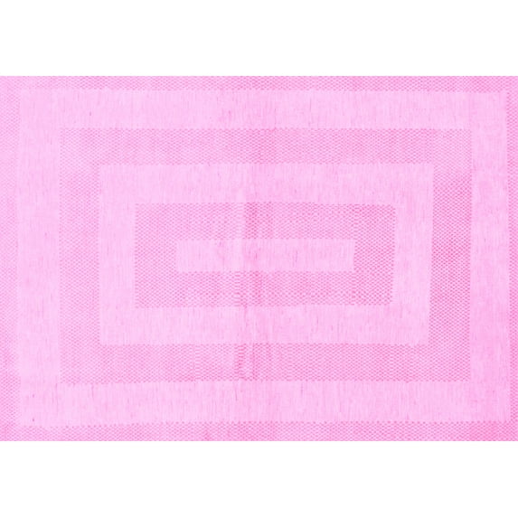 Ahgly Company Indoor Rectangle Solid Pink Modern Area Rugs, 2' x 3'