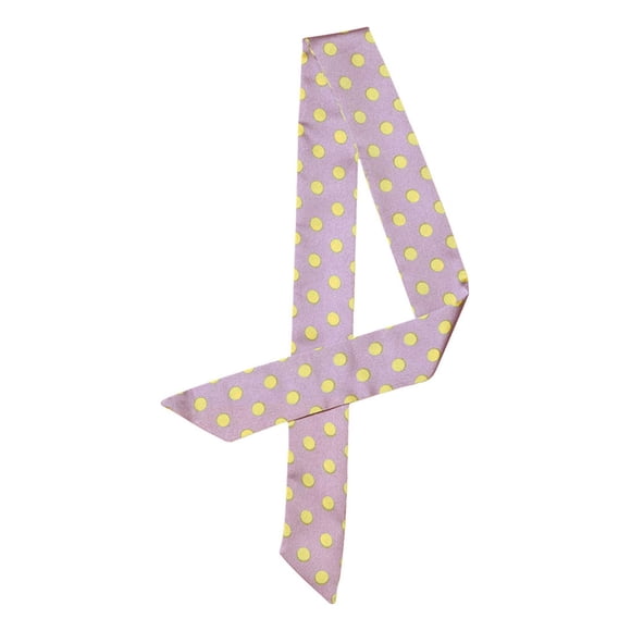 INSPIRAR CHIC Bufanda Delgada de Seda con Lunares Cinturón Largo y Estrecho Accesorio para Asa de Bolsa Rosa con Lunares Medianos