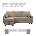 thumbnail image 4 of Harper & Bright Designs 90" L Shaped Convertible Sofa Bed with Chaise and Storages Racks, Pull Out Sleeper Corner Couch w/USB Ports for Dorm Apartment Office, Light Brown, 4 of 18