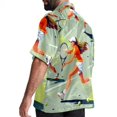 thumbnail image 3 of Tennis Men's Casual Poplin Button Down Short Sleeve Hawaiian Beach Shirt, 3 of 6